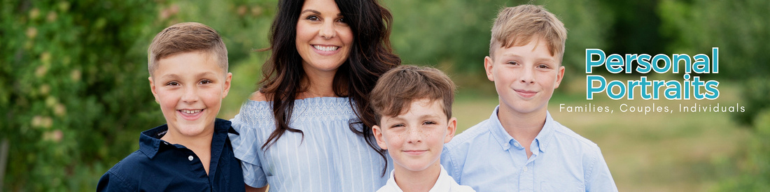 Four people.  One brunette mom and her three sons. 